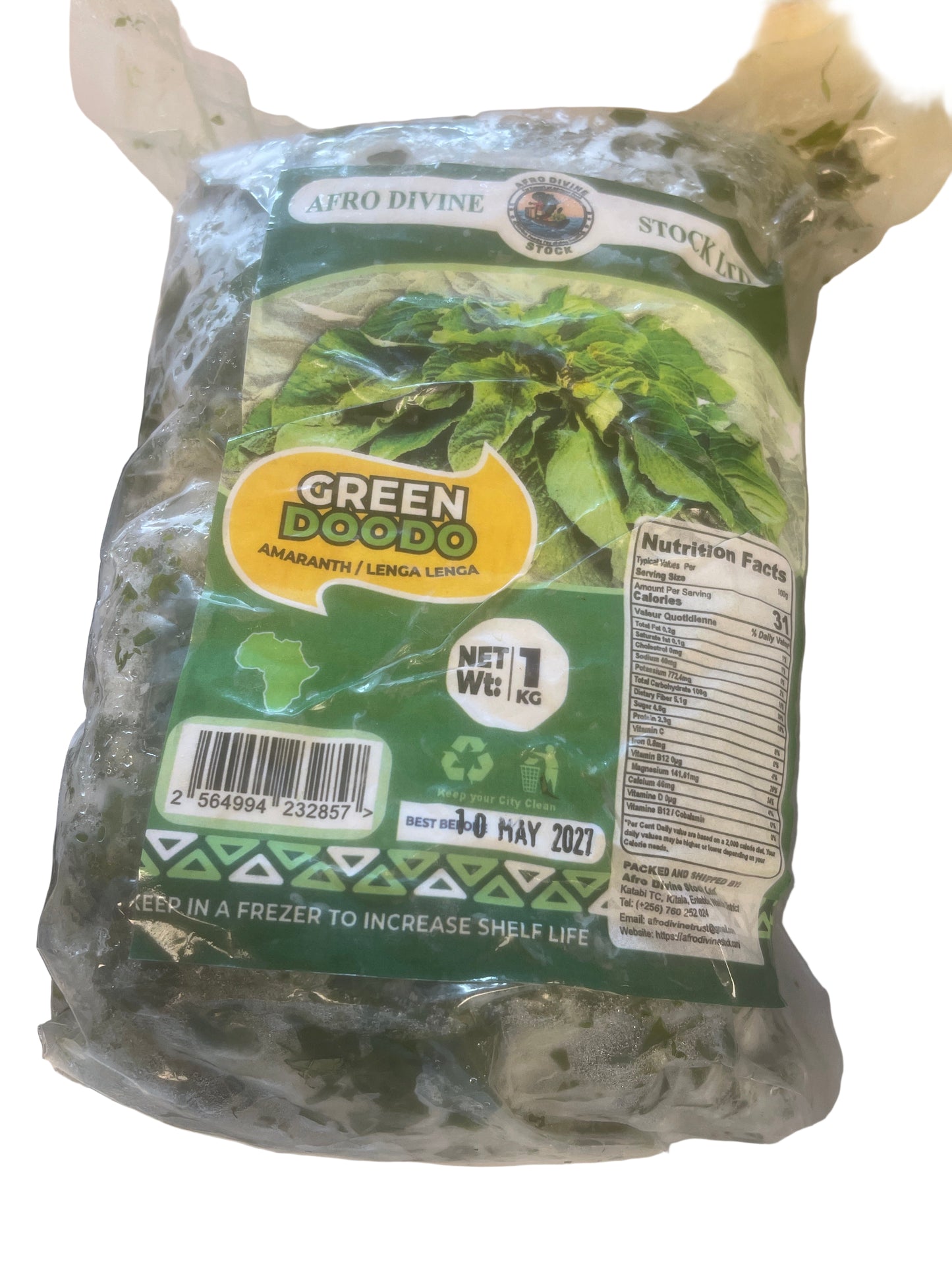 Afro Divine Green Doodo Amaranth Leaves 1kg