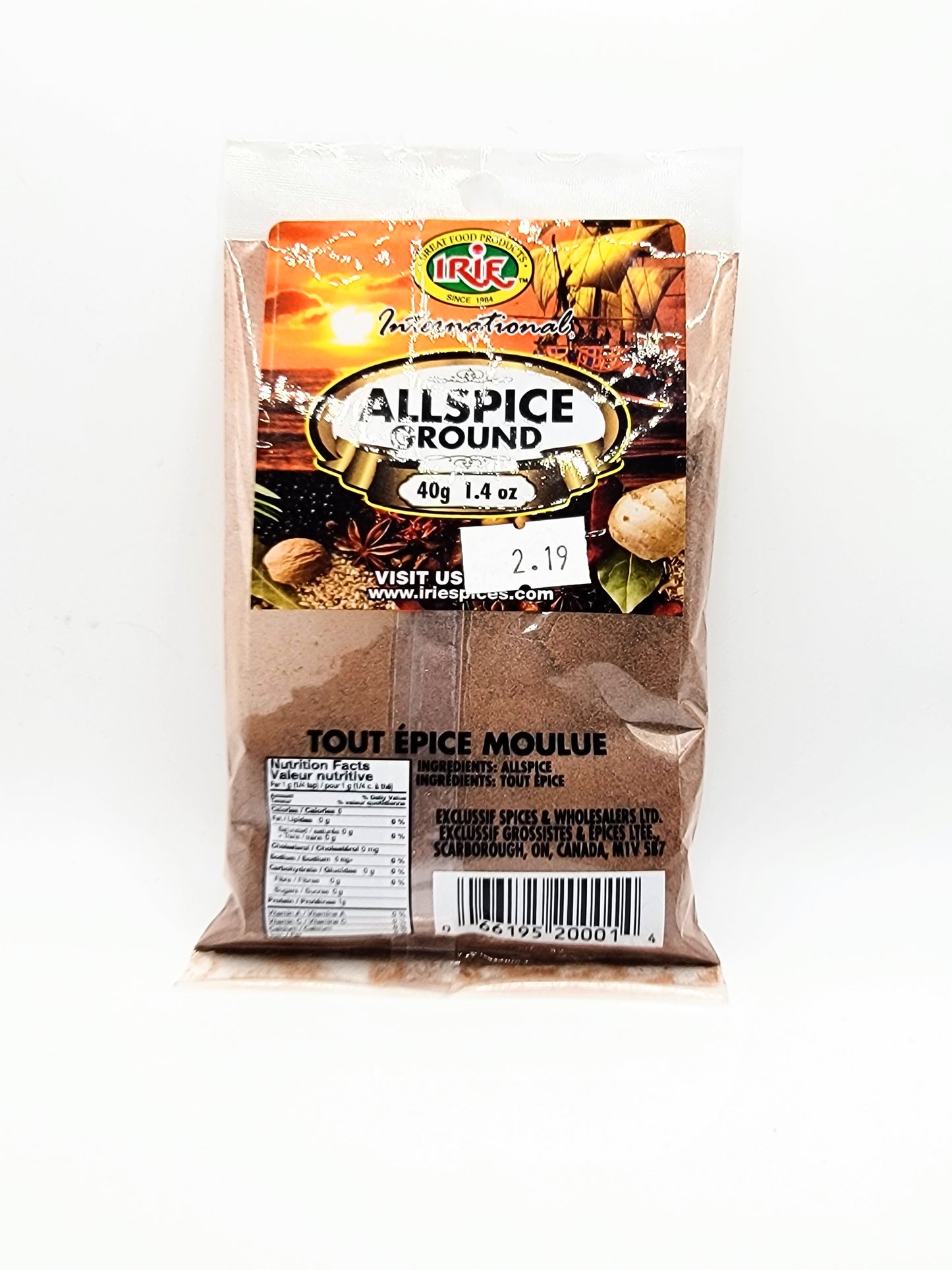 Piment de la Jamaïque moulu Irif 40g