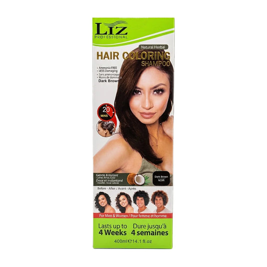 Liz hair color shampoo 400ml brown