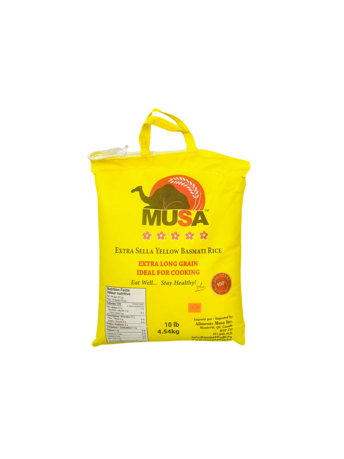 Musa-extra sella yellow basmati rice 10lb(4.54kg)