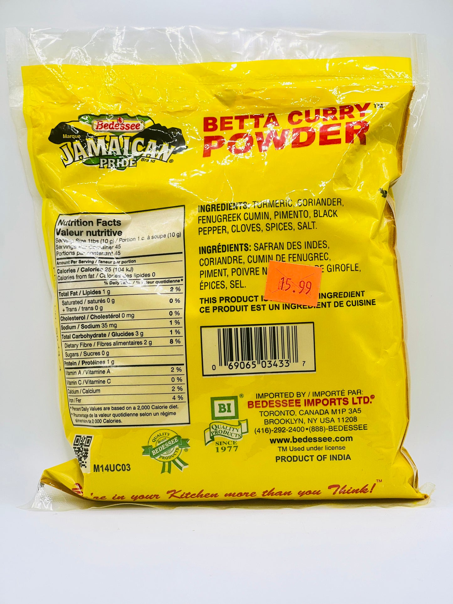Bedesse Jamaican Pride Betta Curry Powder 450g