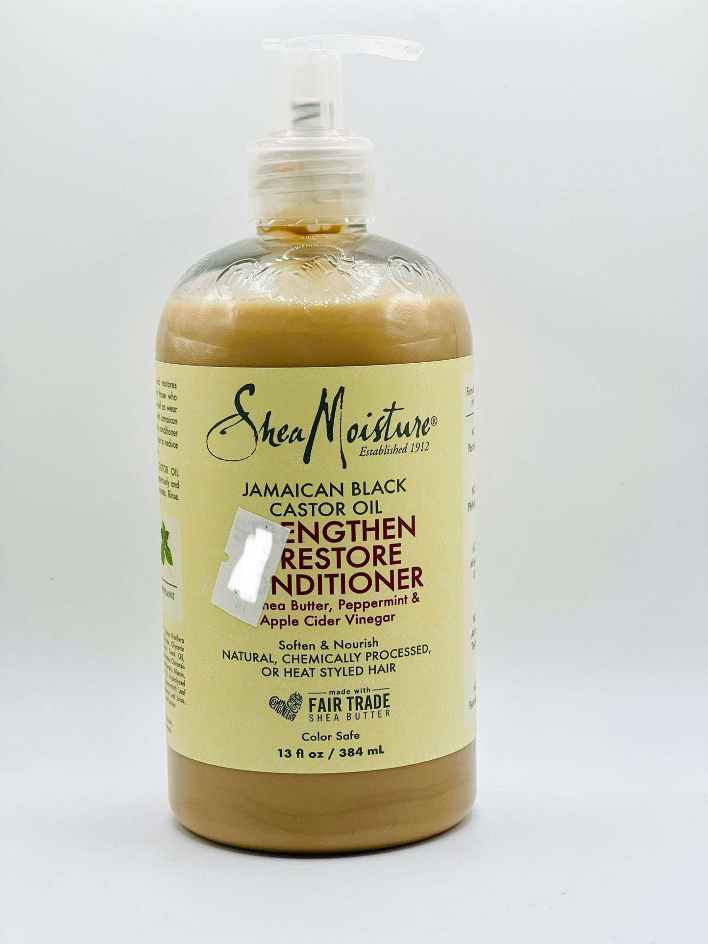 Après-shampooing fortifiant et réparateur à l'huile de ricin noire jamaïcaine avec beurre de karité, menthe poivrée et vinaigre de cidre de pomme (384 ml)