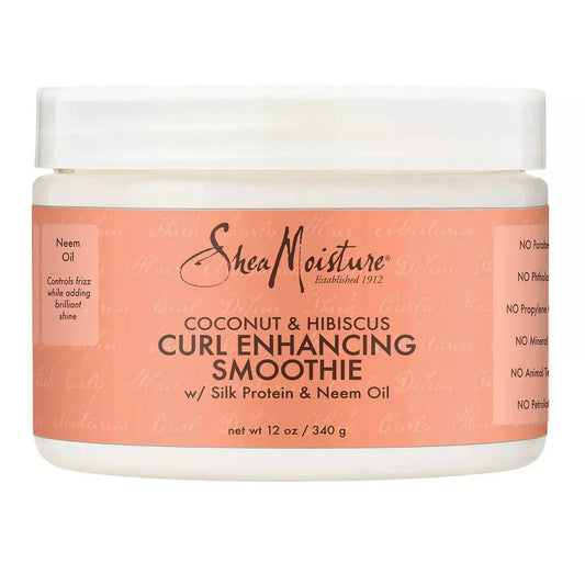 Shea Moisture Coconut & Hibiscus Curl and Shine Shampoo with Silk Routine & Neem Oil (340g)