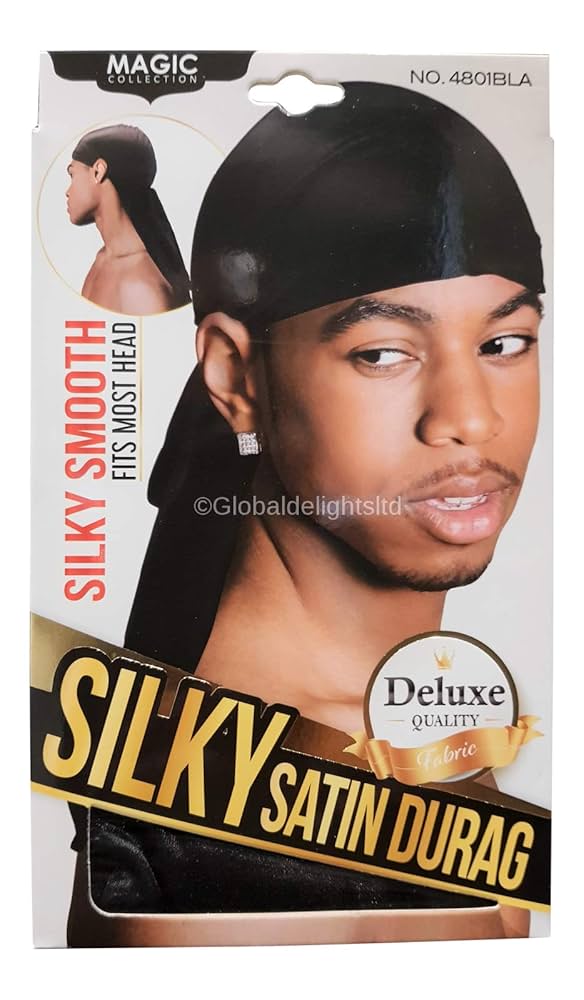 Magic Silky Satin Durag #4801BLA - dz