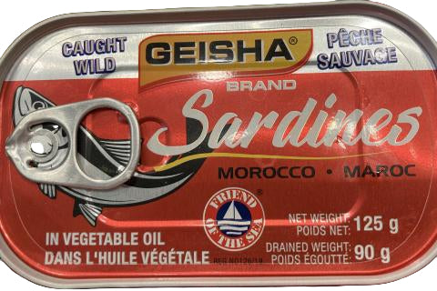 Geisha Sardines w Vegetable Oil 125g